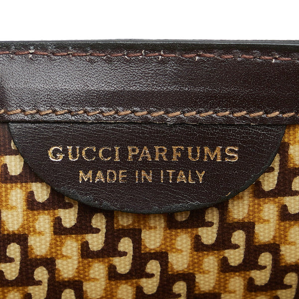 グッチ シェリーライン セカンドバッグ クラッチバッグ ブラウン スウェード レザー レディース GUCCI 【中古】