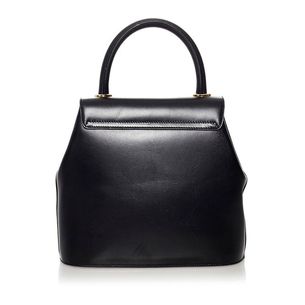 サルヴァトーレフェラガモ ハンドバッグ ショルダーバッグ 2WAY DQ-21 1668 ブラック レザー レディース Salvatore Ferragamo 【中古】