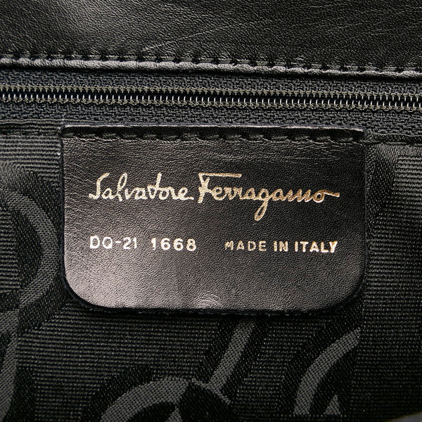 サルヴァトーレフェラガモ ハンドバッグ ショルダーバッグ 2WAY DQ-21 1668 ブラック レザー レディース Salvatore Ferragamo 【中古】