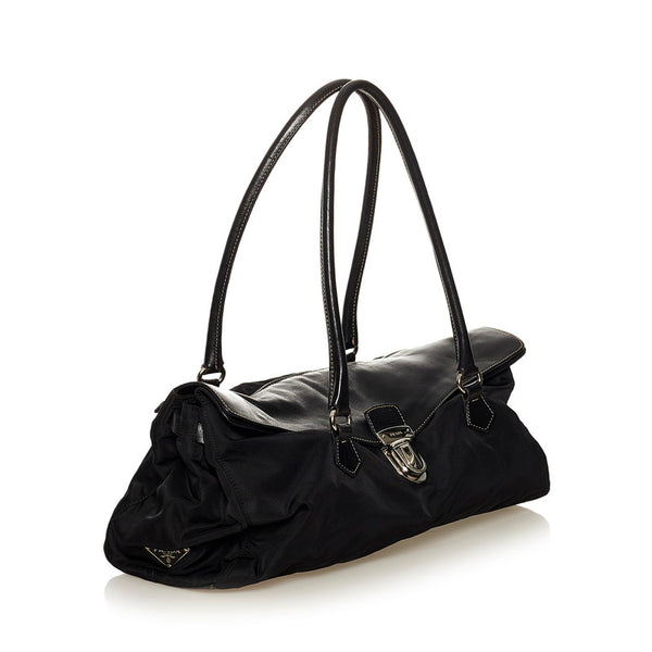 プラダ ハンドバッグ ショルダーバッグ ブラック ナイロン レザー レディース PRADA 【中古】