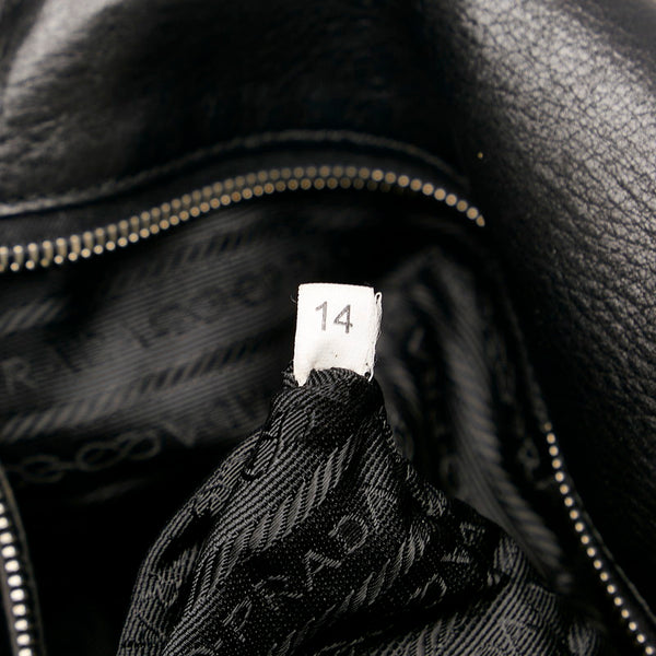 プラダ ハンドバッグ ショルダーバッグ ブラック ナイロン レザー レディース PRADA 【中古】
