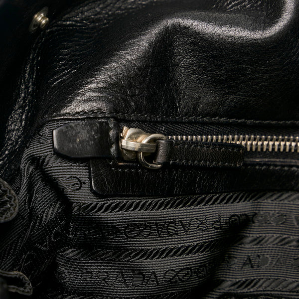 プラダ ハンドバッグ ショルダーバッグ ブラック ナイロン レザー レディース PRADA 【中古】