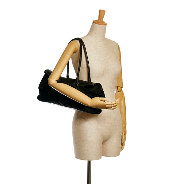 プラダ ハンドバッグ ショルダーバッグ ブラック ナイロン レザー レディース PRADA 【中古】