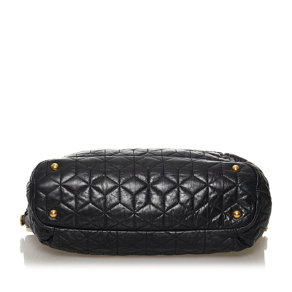 ミュウミュウ ハンドバッグ ブラック レザー レディース MIUMIU 【中古】