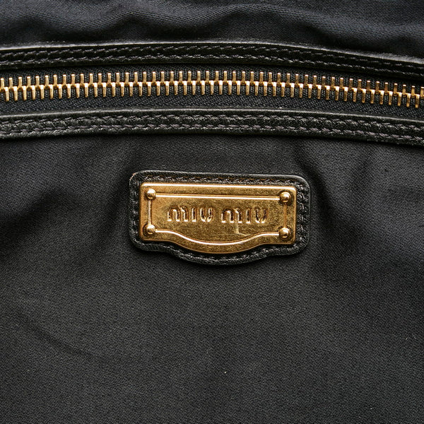 ミュウミュウ ハンドバッグ ブラック レザー レディース MIUMIU 【中古】