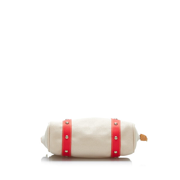 ルイ ヴィトン アンティグア カバMM トートバッグ ショルダーバッグ M40035 レッド ベージュ キャンバス レザー レディース LOUIS VUITTON 【中古】