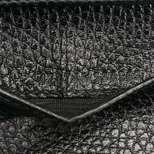 グッチ GGマーモント ダブルG 三つ折り財布 コンパクトウォレット   474746 ブラック レザー レディース GUCCI 【中古】