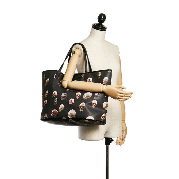 ジバンシー ドクロ トートバッグ ブラック PVC レザー メンズ Givenchy 【中古】