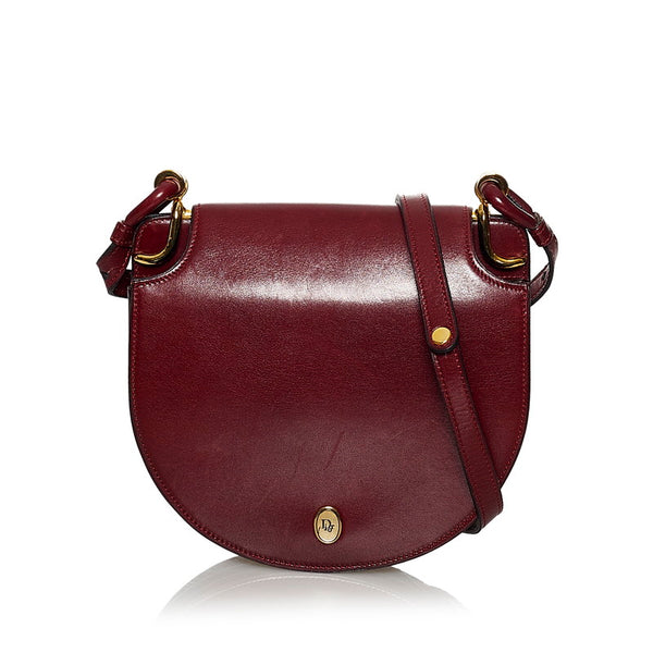 ディオール 斜め掛け ショルダーバッグ レッド ワインレッド レザー レディース Dior 【中古】