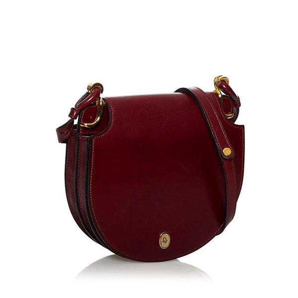 ディオール 斜め掛け ショルダーバッグ レッド ワインレッド レザー レディース Dior 【中古】