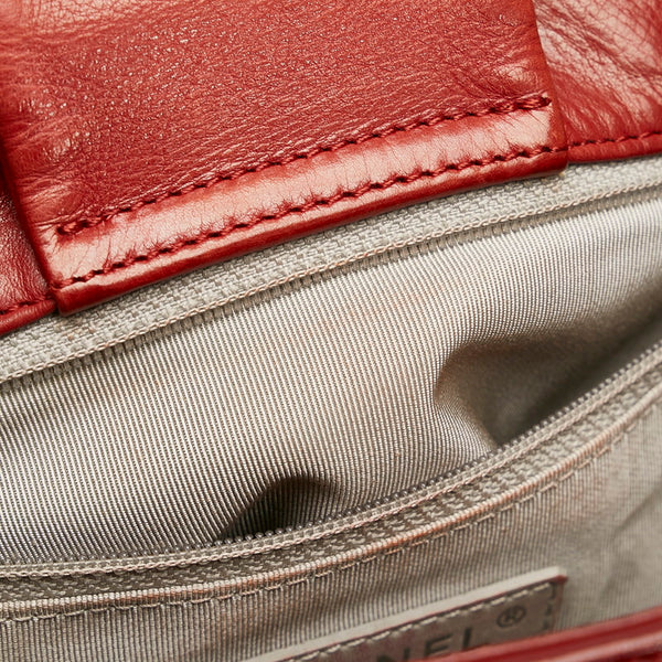 シャネル ココマーク チェーン ショルダーバッグ トートバッグ レッド レザー レディース CHANEL 【中古】