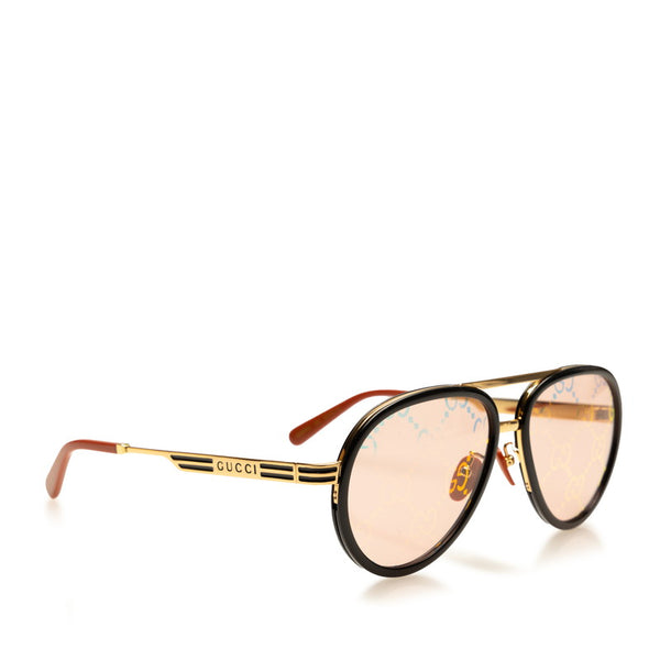 グッチ ティアドロップ型 サングラス GG0982S ブラック マルチカラー プラスチック レディース GUCCI 【中古】