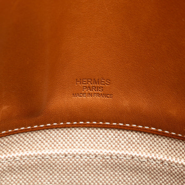 エルメス ワンショルダーバッグ ハンドバッグ ブラウン キャンバス レザー レディース HERMES 【中古】