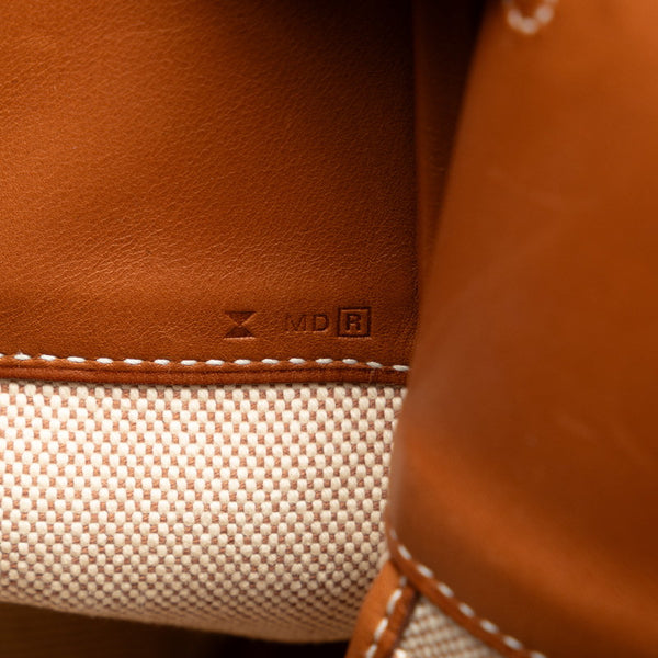 エルメス ワンショルダーバッグ ハンドバッグ ブラウン キャンバス レザー レディース HERMES 【中古】