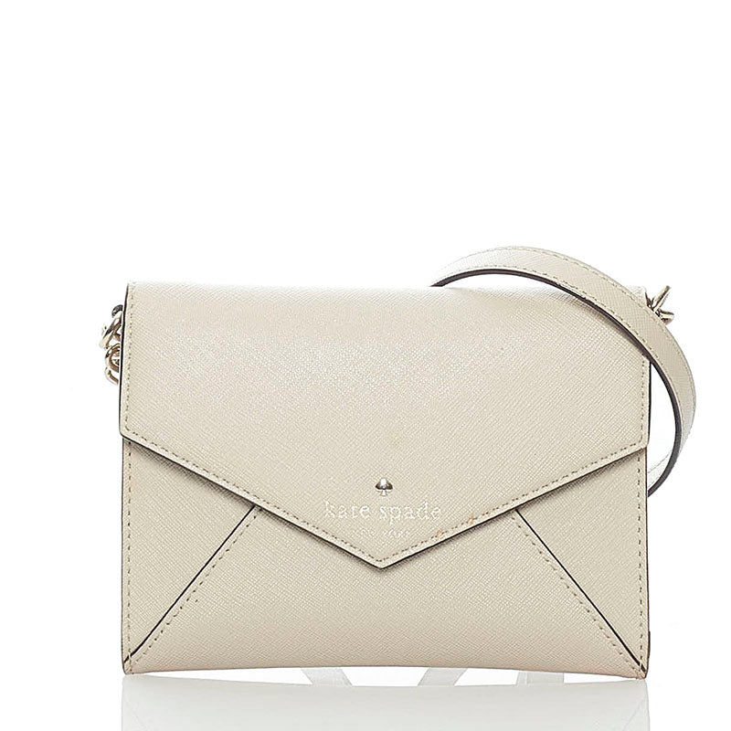 ケイトスペード チェーン ショルダーバッグ グレーベージュ レザー レディース Kate Spade 【中古】