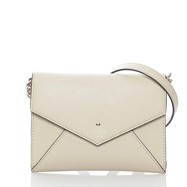 ケイトスペード チェーン ショルダーバッグ グレーベージュ レザー レディース Kate Spade 【中古】