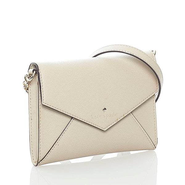 ケイトスペード チェーン ショルダーバッグ グレーベージュ レザー レディース Kate Spade 【中古】