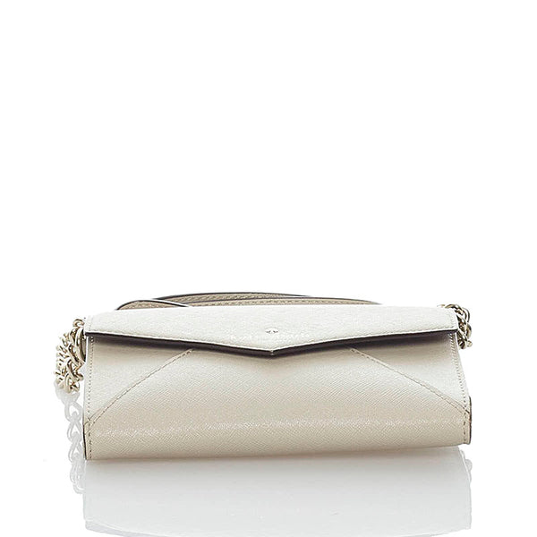 ケイトスペード チェーン ショルダーバッグ グレーベージュ レザー レディース Kate Spade 【中古】