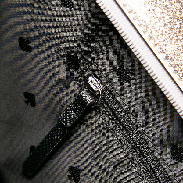 ケイトスペード リボン トートバッグ シルバー ラメ PVC レザー レディース Kate Spade 【中古】