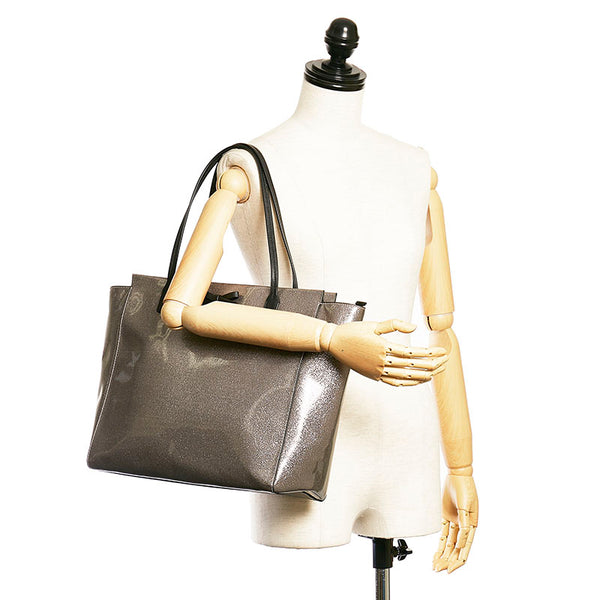 ケイトスペード リボン トートバッグ シルバー ラメ PVC レザー レディース Kate Spade 【中古】