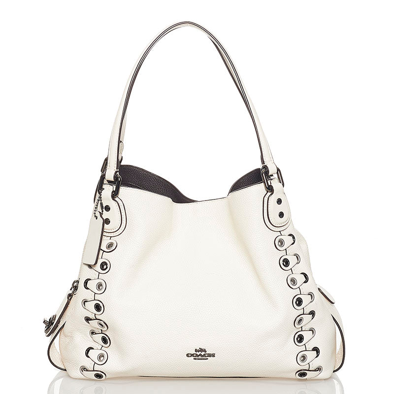 コーチ イーディー ショルダーバッグ31 ウィズ リンク ディテール ショルダーバッグ 21348 ホワイト レザー レディース COACH 【中古】
