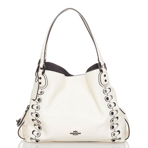 コーチ イーディー ショルダーバッグ31 ウィズ リンク ディテール ショルダーバッグ 21348 ホワイト レザー レディース COACH 【中古】