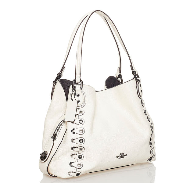 コーチ イーディー ショルダーバッグ31 ウィズ リンク ディテール ショルダーバッグ 21348 ホワイト レザー レディース COACH 【中古】