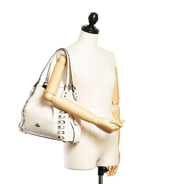 コーチ イーディー ショルダーバッグ31 ウィズ リンク ディテール ショルダーバッグ 21348 ホワイト レザー レディース COACH 【中古】
