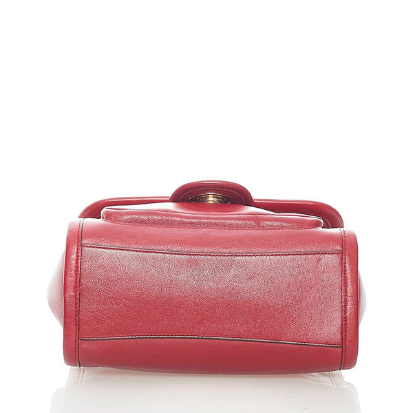 コーチ チェーン ショルダーバッグ レッド レザー レディース COACH 【中古】