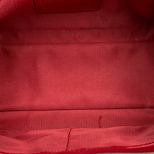 コーチ チェーン ショルダーバッグ レッド レザー レディース COACH 【中古】