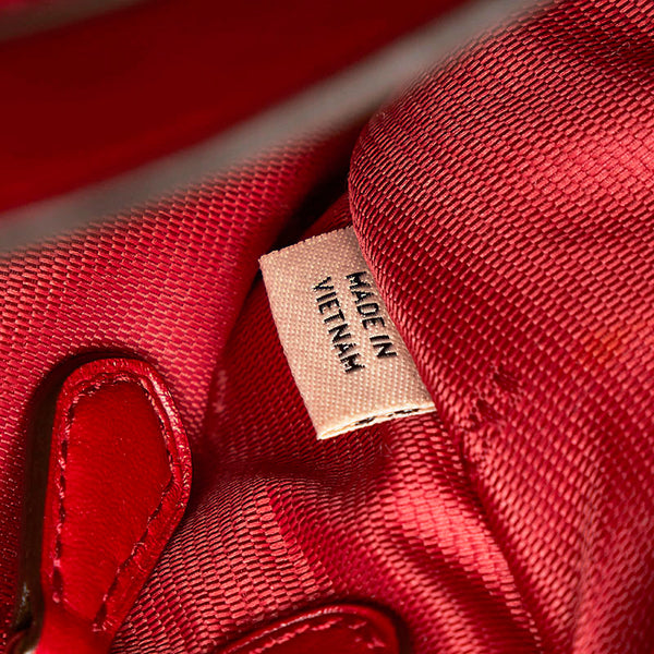 コーチ チェーン ショルダーバッグ レッド レザー レディース COACH 【中古】