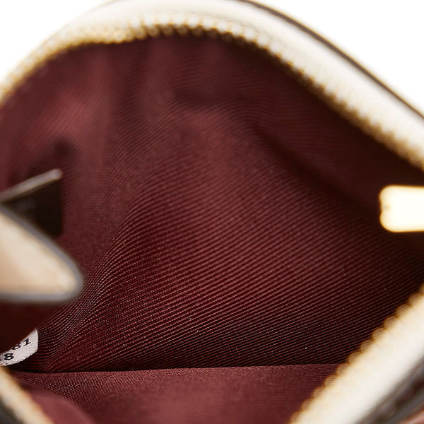 コーチ テントウムシ パスケース ホワイト レザー レディース COACH 【中古】