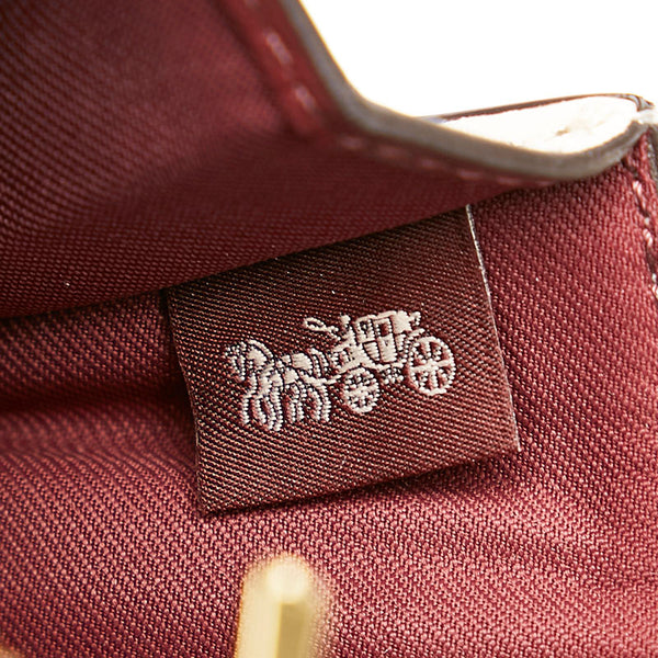 コーチ テントウムシ パスケース ホワイト レザー レディース COACH 【中古】