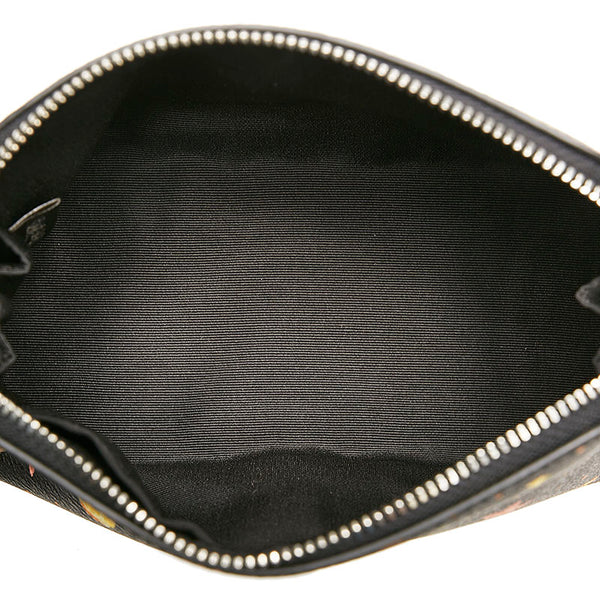 コーチ 宇宙柄 ポーチ F29409 ブラック レザー レディース COACH 【中古】