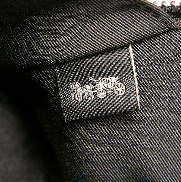 コーチ 宇宙柄 ポーチ F29409 ブラック レザー レディース COACH 【中古】