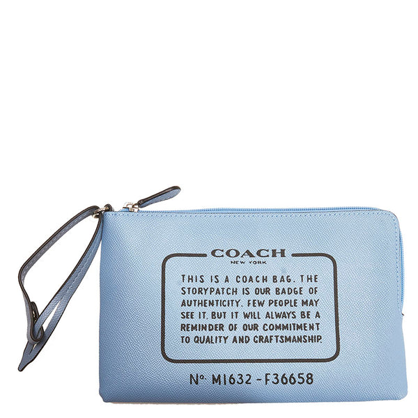 コーチ シグネチャー リバーシブル トートバッグ F36658 ライトブルー ベージュ PVC レディース COACH 【中古】