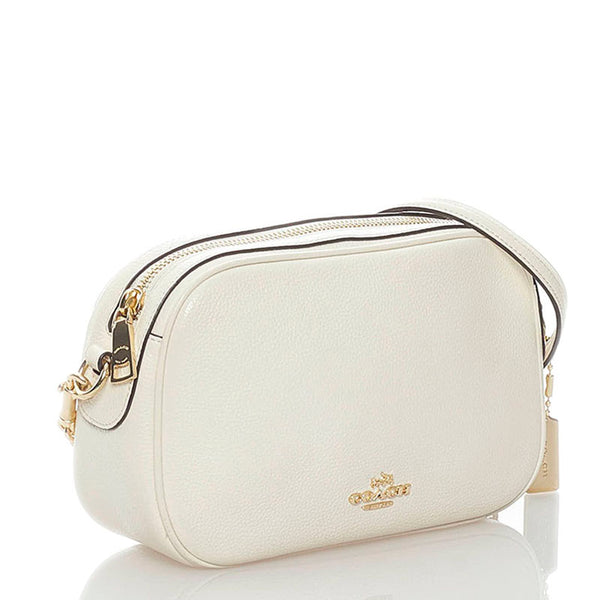 コーチ 斜め掛け チェーン ショルダーバッグ F25922 ホワイト レザー レディース COACH 【中古】