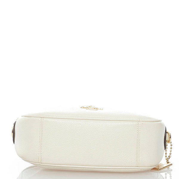 コーチ 斜め掛け チェーン ショルダーバッグ F25922 ホワイト レザー レディース COACH 【中古】