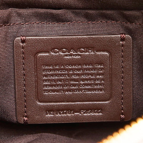 コーチ 斜め掛け チェーン ショルダーバッグ F25922 ホワイト レザー レディース COACH 【中古】