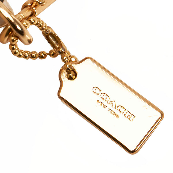 コーチ 斜め掛け チェーン ショルダーバッグ F25922 ホワイト レザー レディース COACH 【中古】