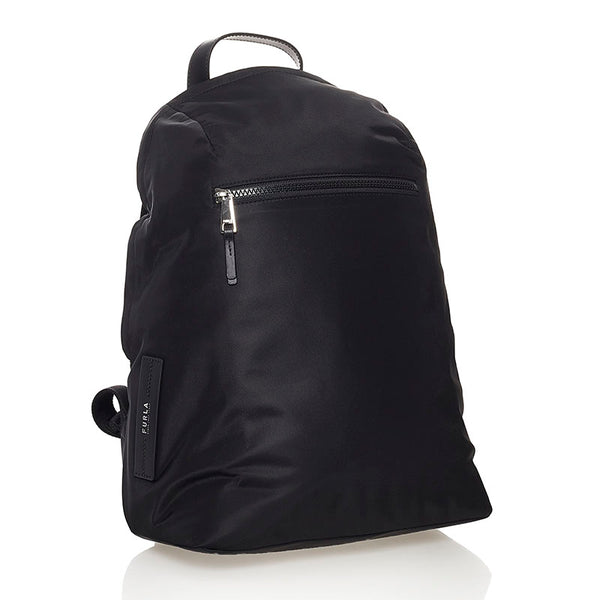 フルラ リュック・デイパック ブラック ナイロン レザー レディース Furla 【中古】