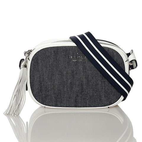 ケイトスペード デニムマルチ ショルダーバッグ WKR00302 ブルー ホワイト デニム レザー レディース Kate Spade 【中古】