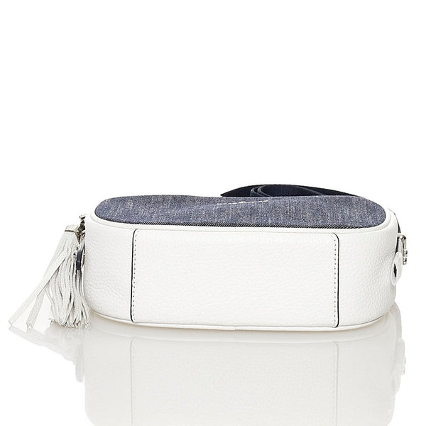 ケイトスペード デニムマルチ ショルダーバッグ WKR00302 ブルー ホワイト デニム レザー レディース Kate Spade 【中古】