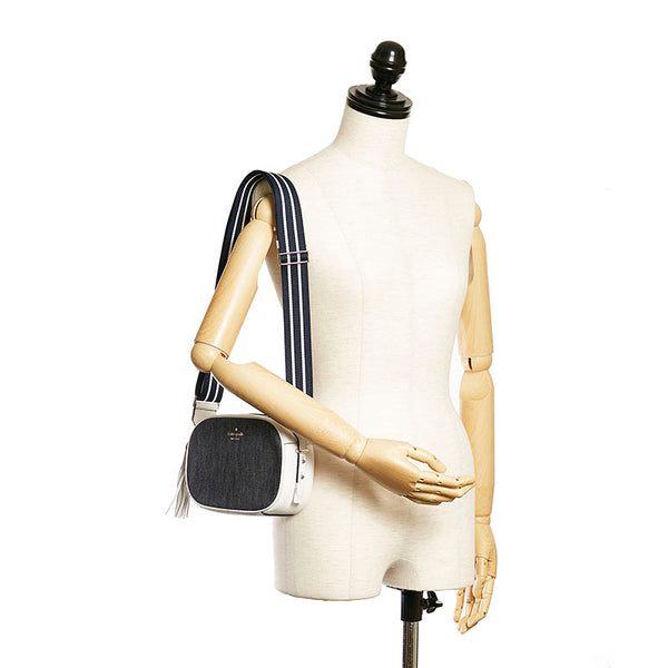 ケイトスペード デニムマルチ ショルダーバッグ WKR00302 ブルー ホワイト デニム レザー レディース Kate Spade 【中古】