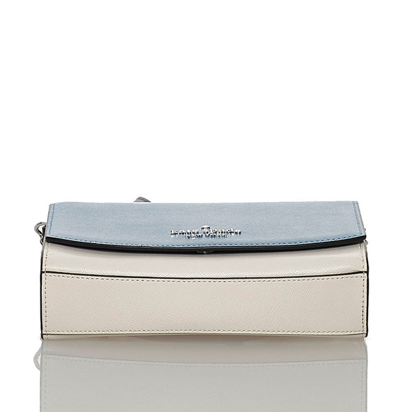 ケイトスペード チェーン ウォレット ショルダーバッグ ライトブルー ホワイト レザー レディース Kate Spade 【中古】