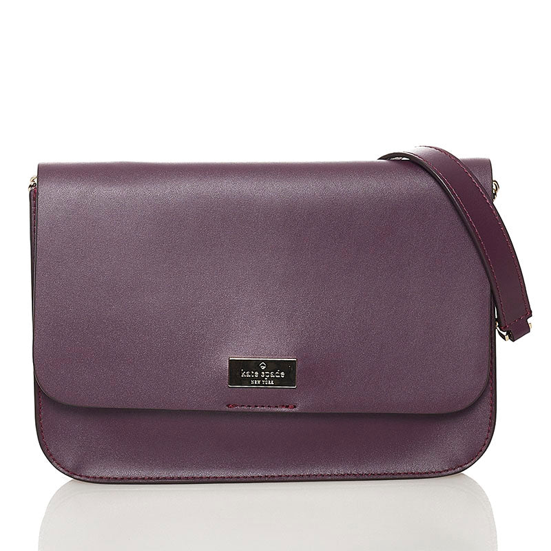 ケイトスペード チェーン ショルダーバッグ  パープル レザー レディース Kate Spade 【中古】