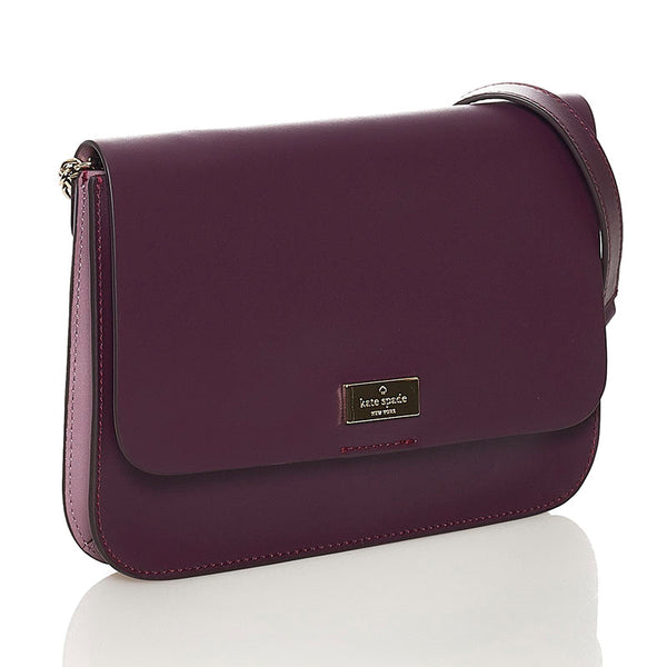 ケイトスペード チェーン ショルダーバッグ  パープル レザー レディース Kate Spade 【中古】
