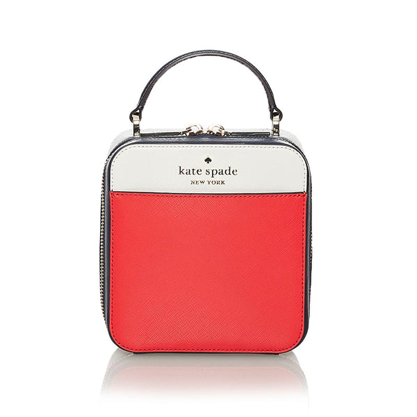 ケイトスペード ハンドバッグ ショルダーバッグ 2WAY レッド ネイビー ホワイト レザー レディース Kate Spade 【中古】