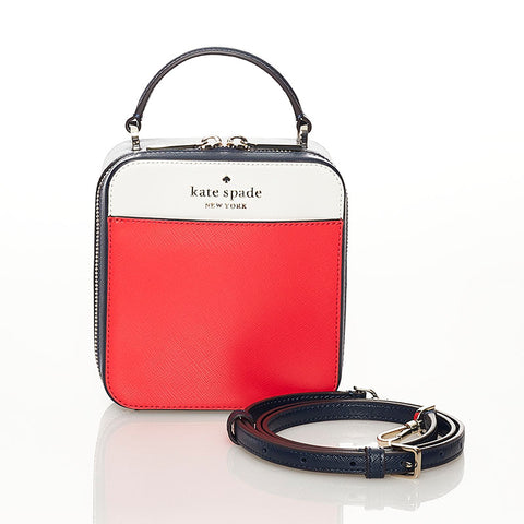 ケイトスペード ハンドバッグ ショルダーバッグ 2WAY レッド ネイビー ホワイト レザー レディース Kate Spade 【中古】