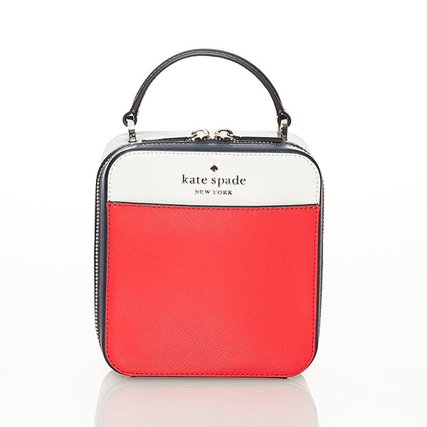 ケイトスペード ハンドバッグ ショルダーバッグ 2WAY レッド ネイビー ホワイト レザー レディース Kate Spade 【中古】
